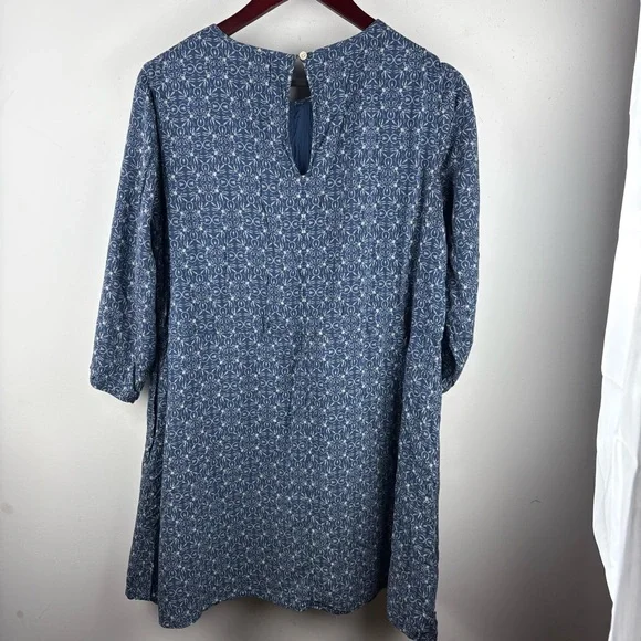 Aritzia Wilfred Oversized Flowy Blue White Patterned Dress Small Boho Cottage - Picture 7 of 10
